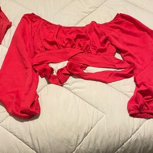 Chic Pink Altrd State Tie Long Sleeve Top